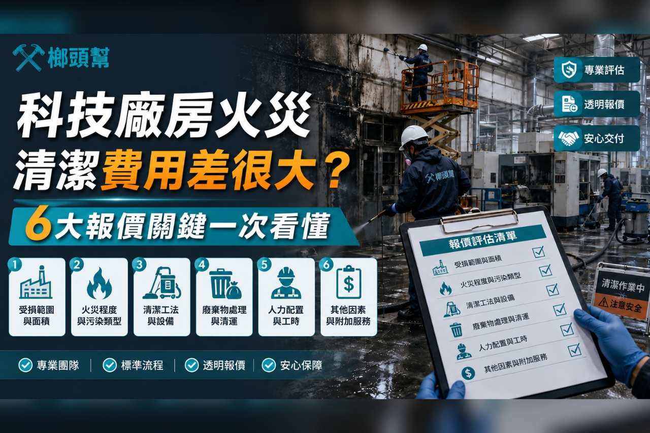 科技廠房火災清潔費用